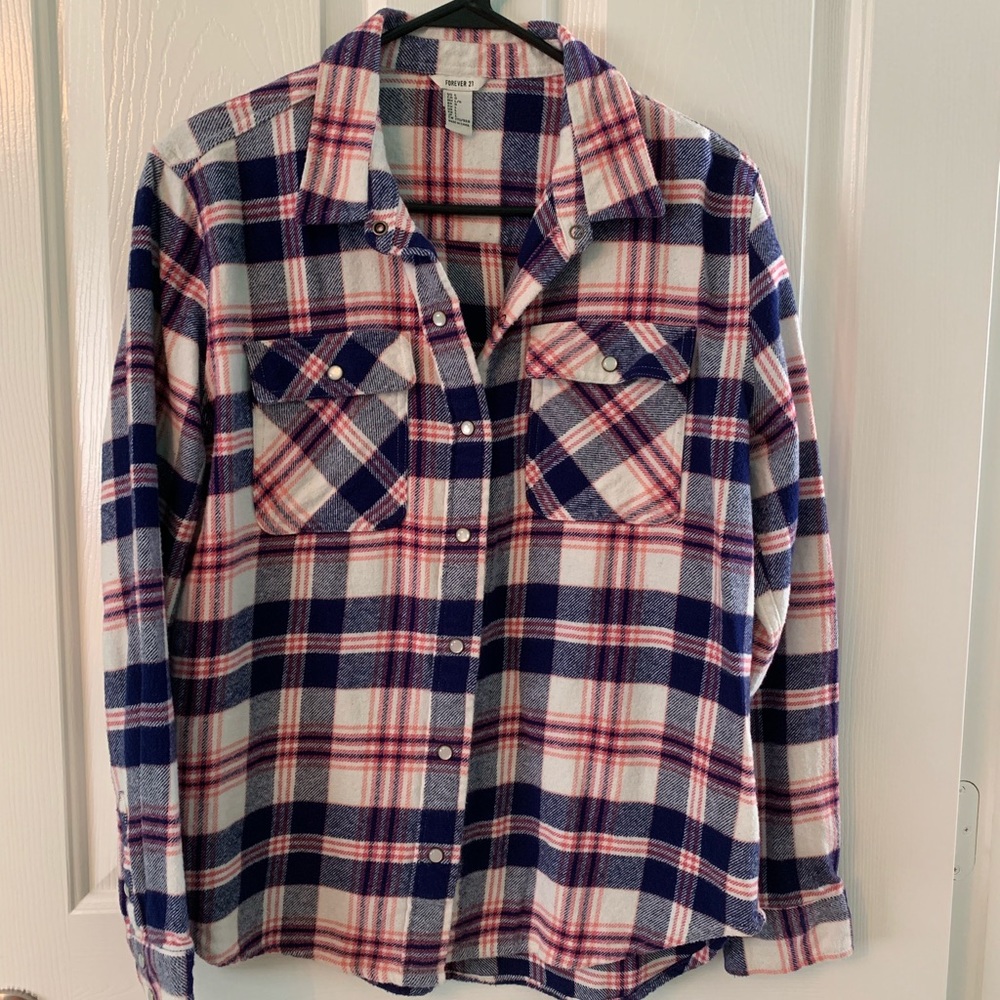 Pink & blue flannel shirt